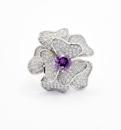 Anillo Flor Morada