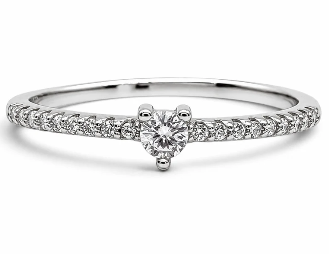 Anillo Zirconia Chica Plata Ley 925