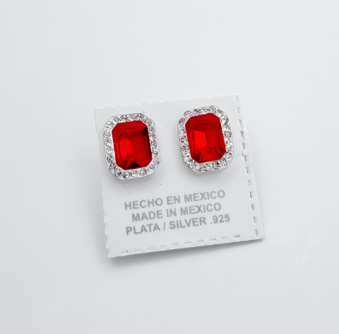 Arete Cuadro Rojo
