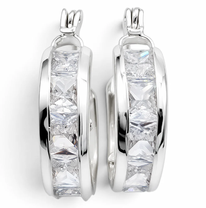 Hugguies Zirconia Chicas Plata Ley 925