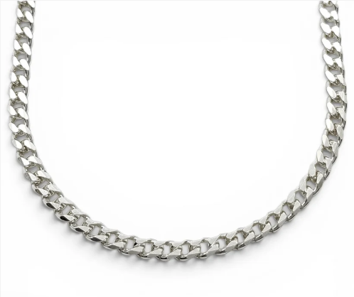 Cadena Cubana Lisa 3mm Plata Ley 925