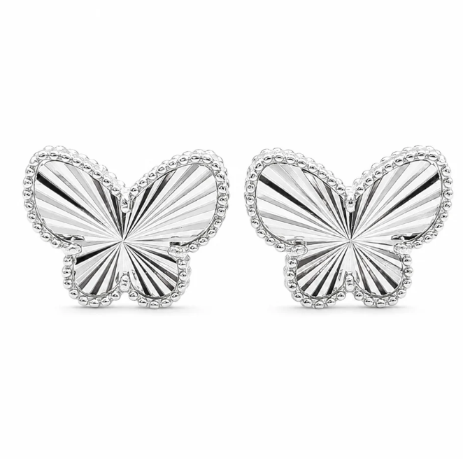 Arete Mariposa Diamantado Plata Ley 925