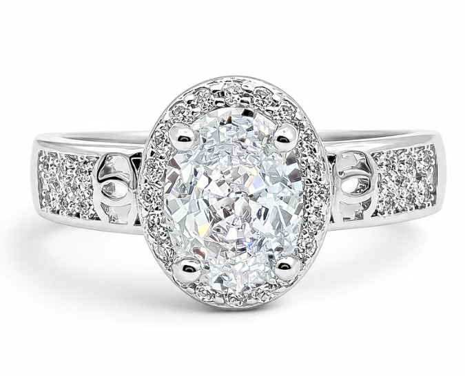 Anillo Blanco Zirconia Plata Ley 925