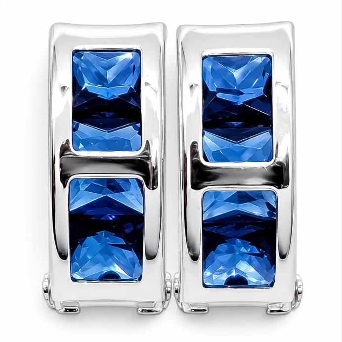 Hugguies Zirconia Azul Plata Ley 925