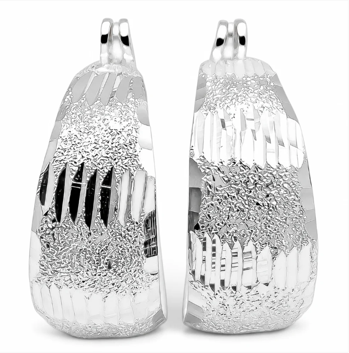 Arracada Chica Diamantada 2 Plata Ley 925