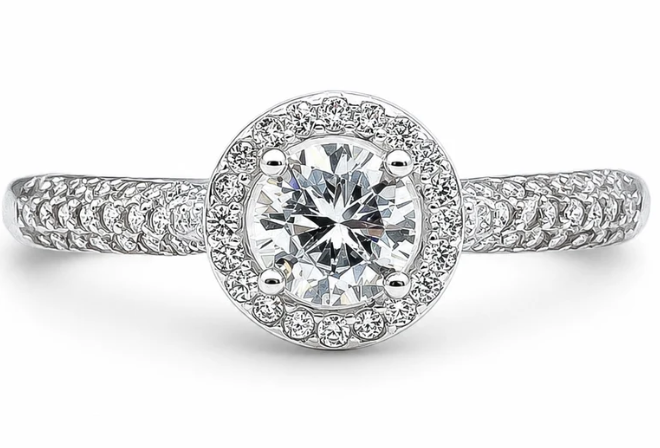 Anillo Zirconias Plata Ley 925
