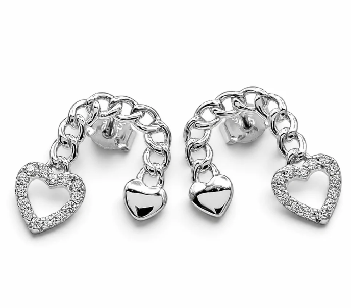 Arete Eslabon Corazon Plata Ley 925