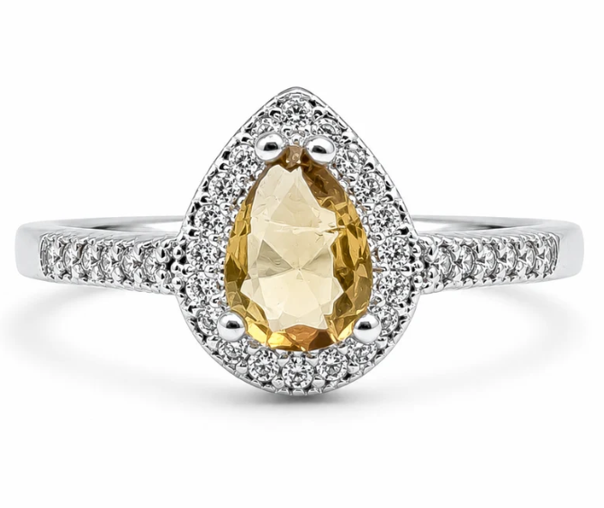Anillo Gota Zultanita Plata Ley 925