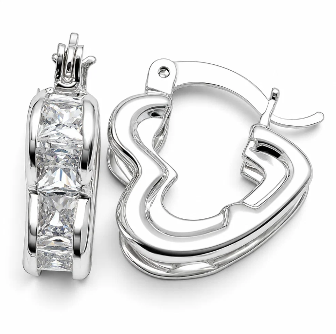 Hugguies Corazon Zirconia Plata Ley 925