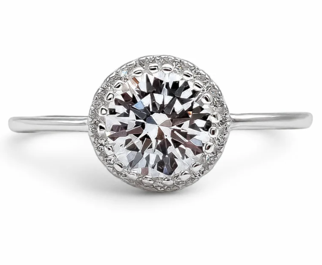 Anillo Zirconia Blanca Plata Ley 925