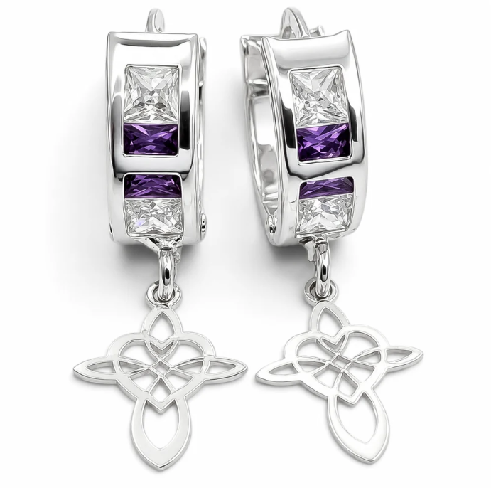 Hugguies Nudo Corazon Lila Plata Ley 925