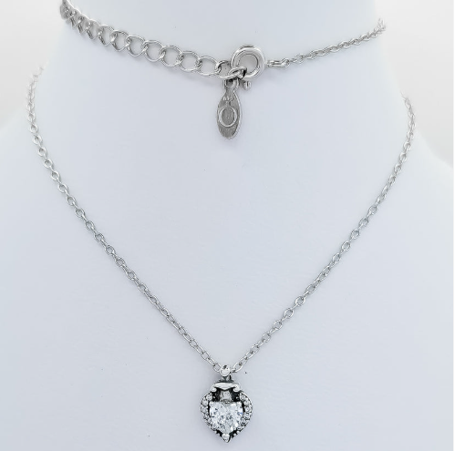 Collar Corazon Espada Blanco