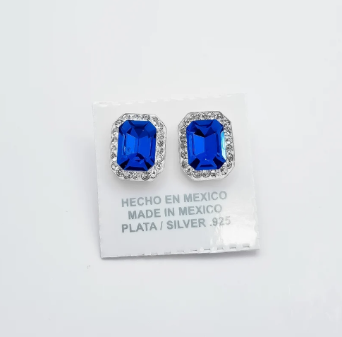 Arete Cuadro Azul