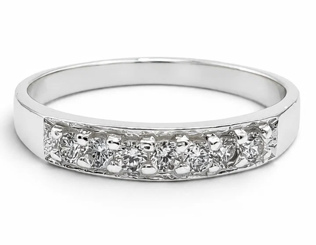 Anillo Blanco Plata Ley 925