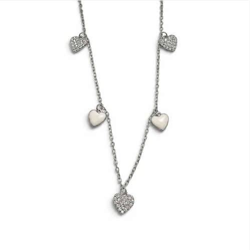 Collar Corazones Plata Ley 925