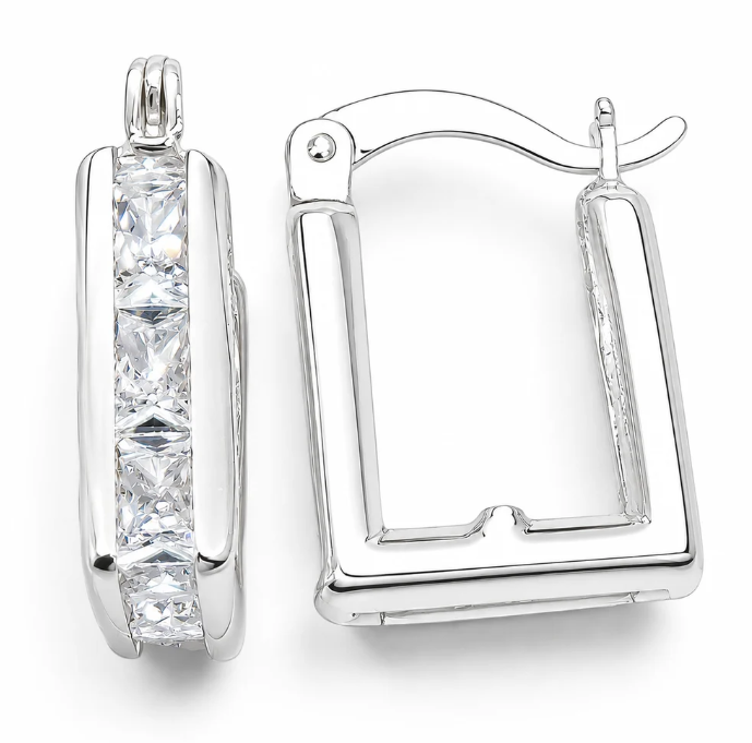 Hugguies Cuadro Zirconia Plata Ley 925