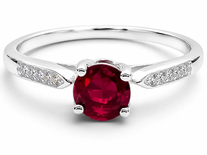 Anillo Promesa Rojo Plata Ley 925