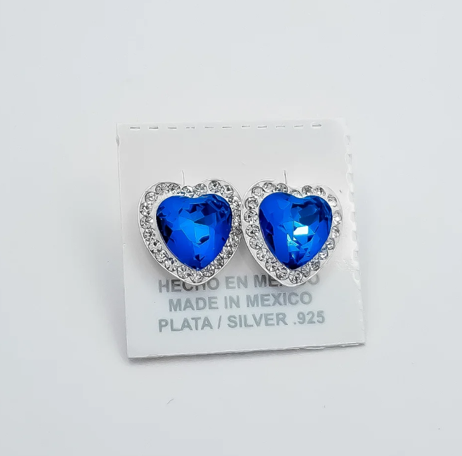 Arete Corazon Azul