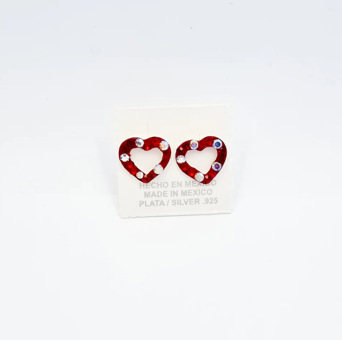 Arete Corazon Rojo