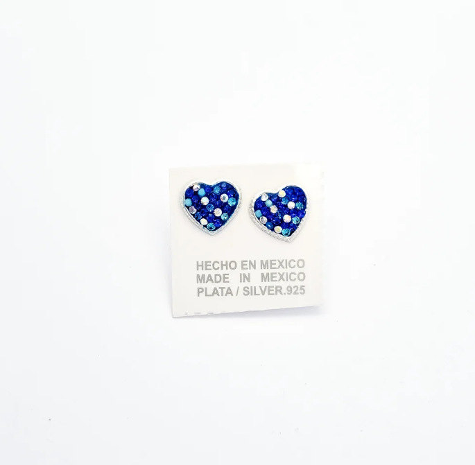 Arete Corazon Azul