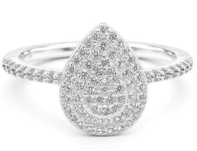 Anillo Gota Zirconia Blanca