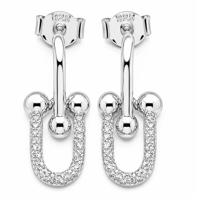 Arete Zirconia Plata Ley 925